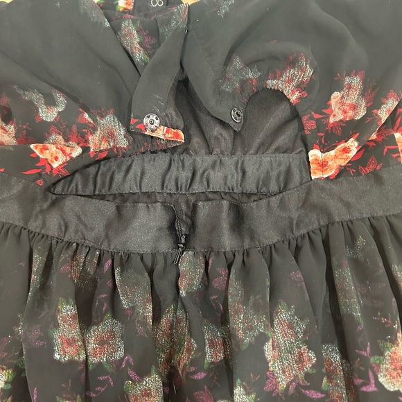 Jessica Simpson lulu Maxi Dress Black Large English Floral  Sz: Medium - Picture 11 of 12